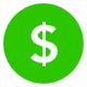 Green fundraising dollar sign